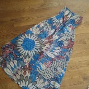 Strapless Printed High-Low Dress